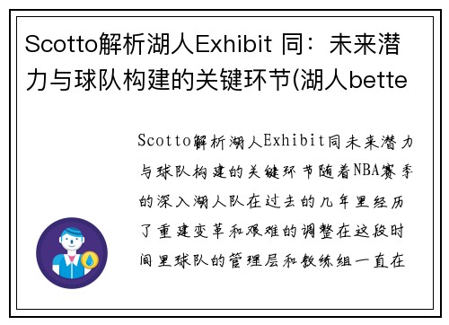 Scotto解析湖人Exhibit 同：未来潜力与球队构建的关键环节(湖人better)